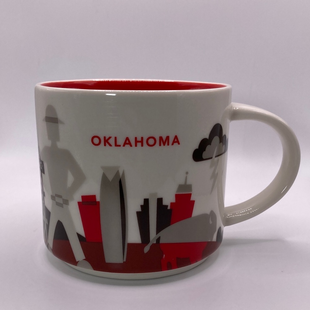 Starbucks Oklahoma You Are Here Collection YAH Mug 14oz Red Interior